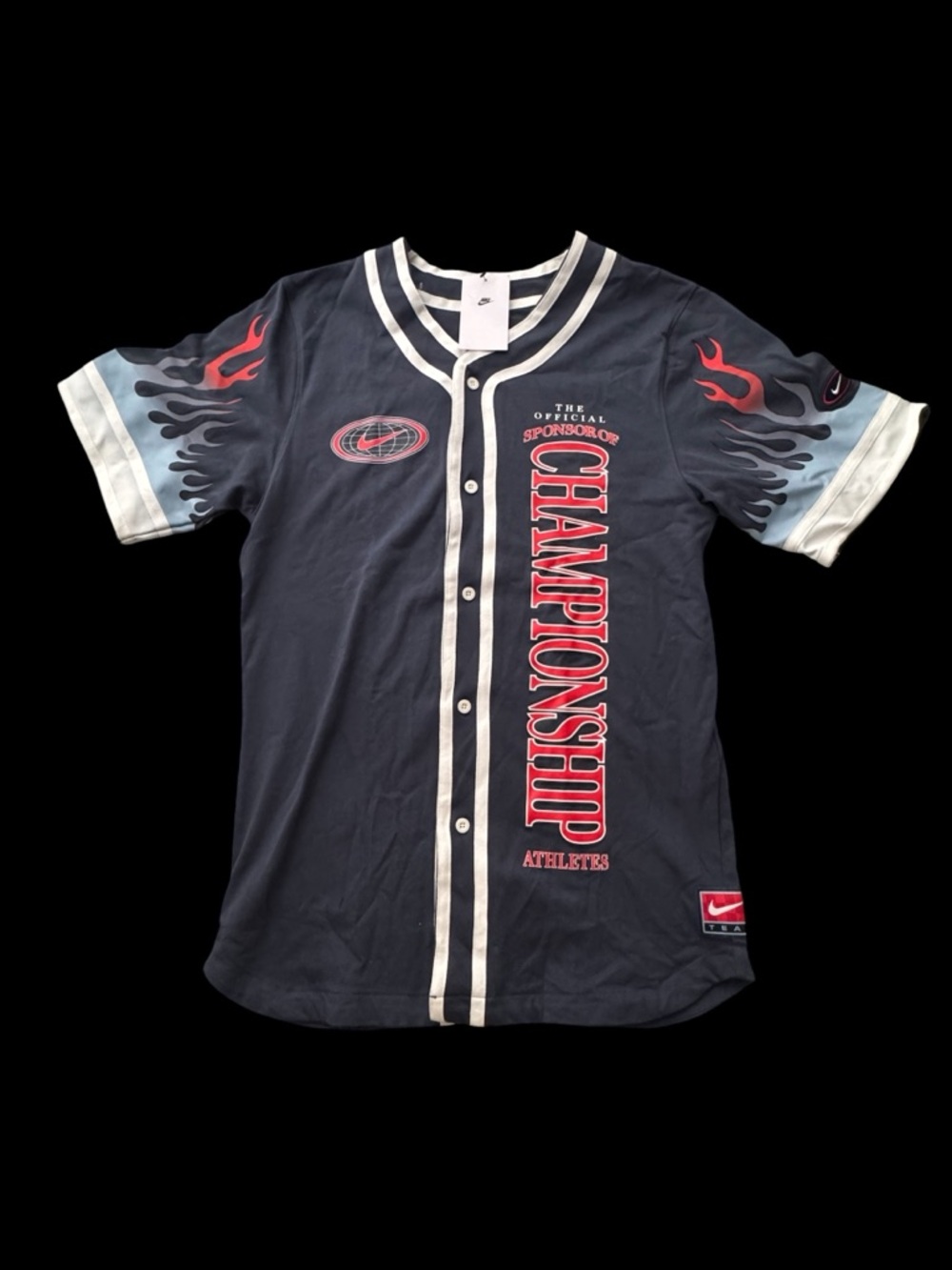 New Nike Championship Athletes Baseball Jersey - Navy & Red small